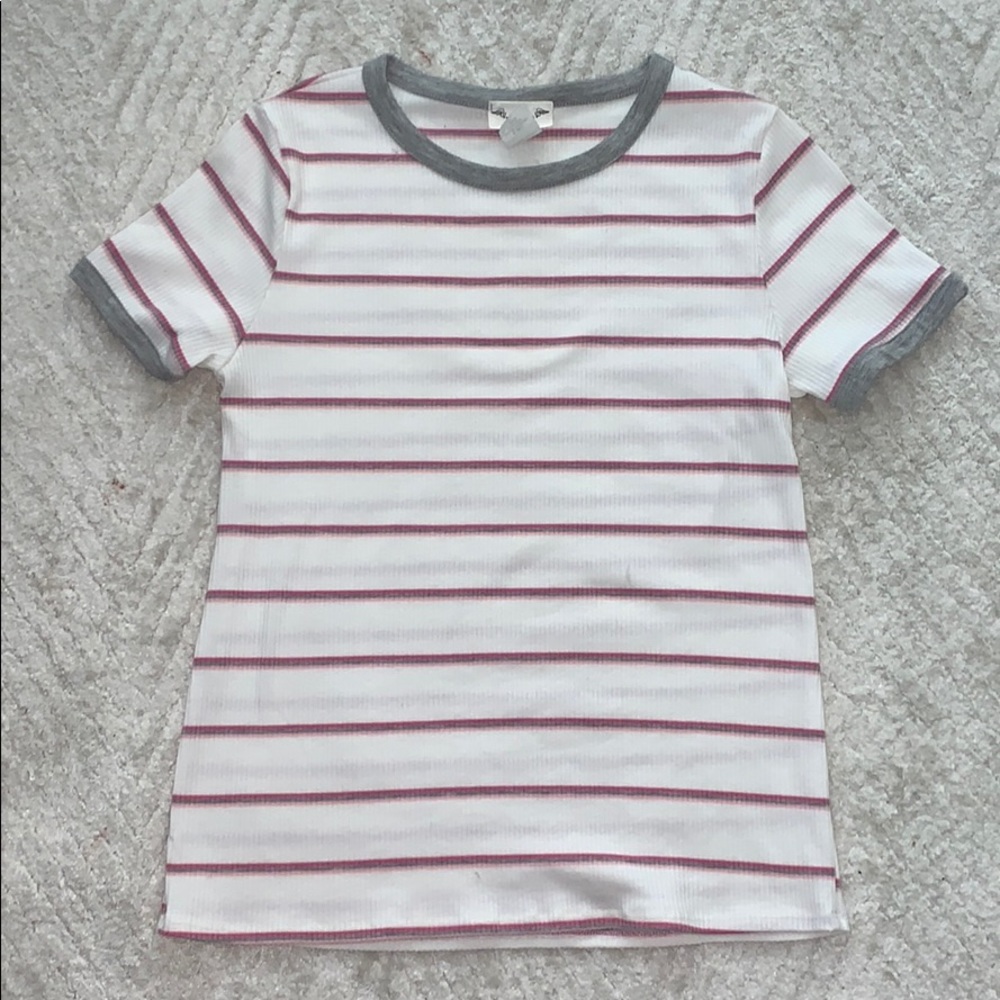 Pink/Gray Striped tee